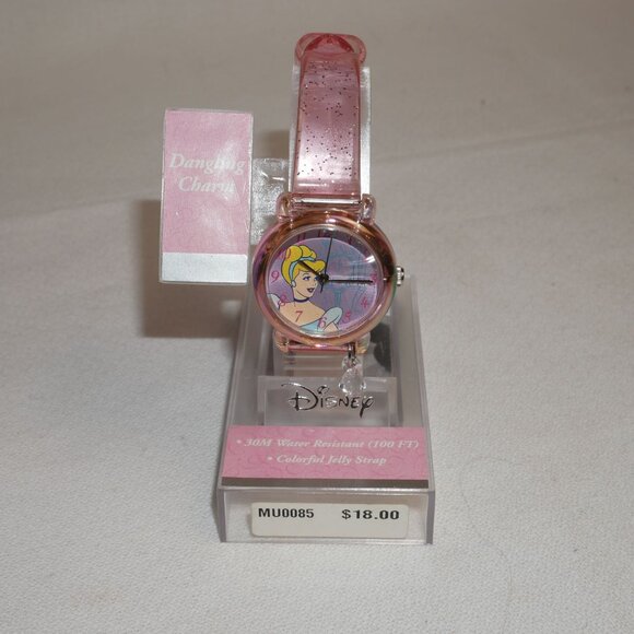 Disney Princess Cinderella Jelly Strap Watch Pink OOP Fits up to 7" wrist - Picture 1 of 9